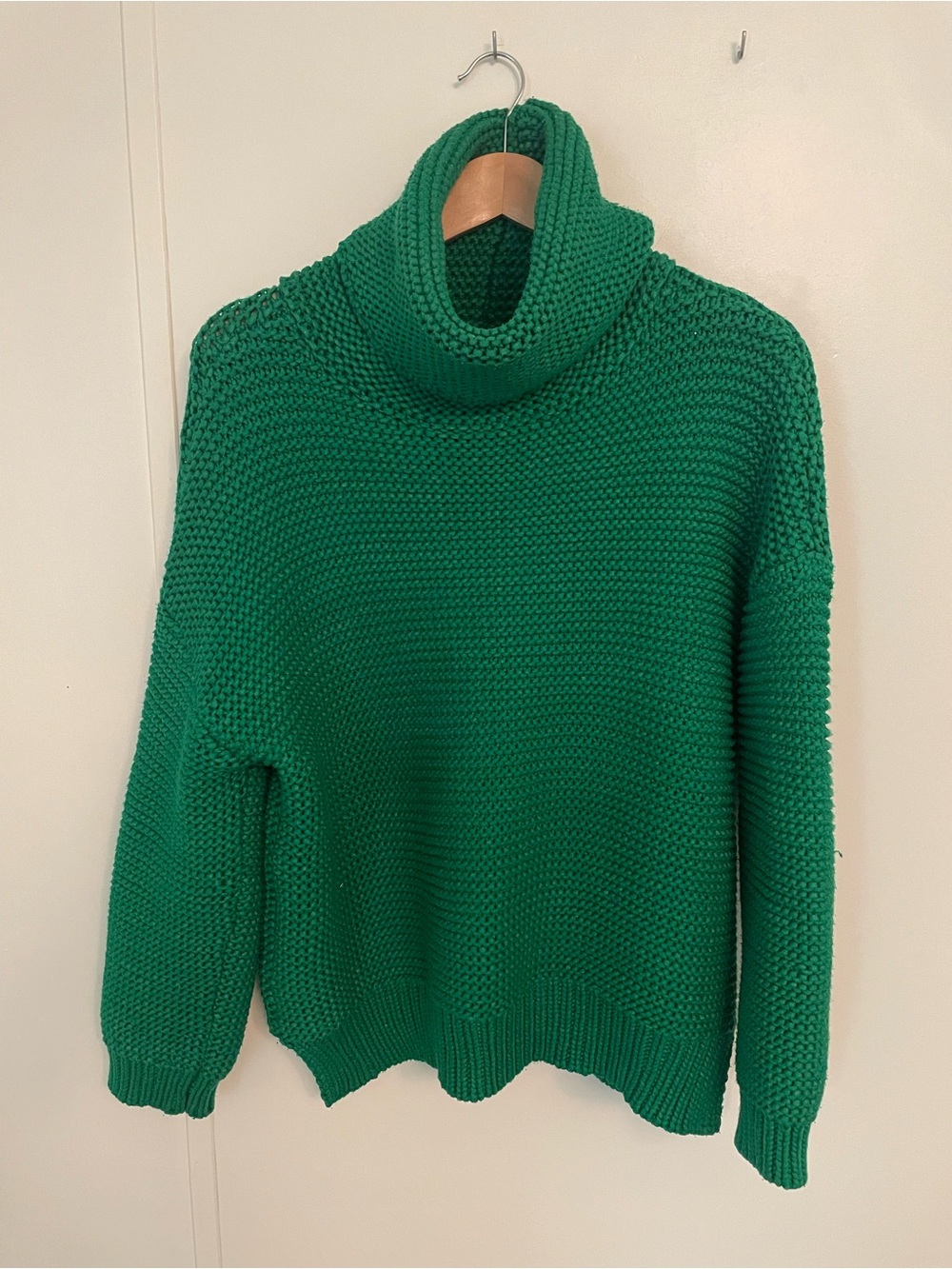 Blushing heart Green Chunky Turtleneck Sweater - Women Oversized Size S/M Cozy
